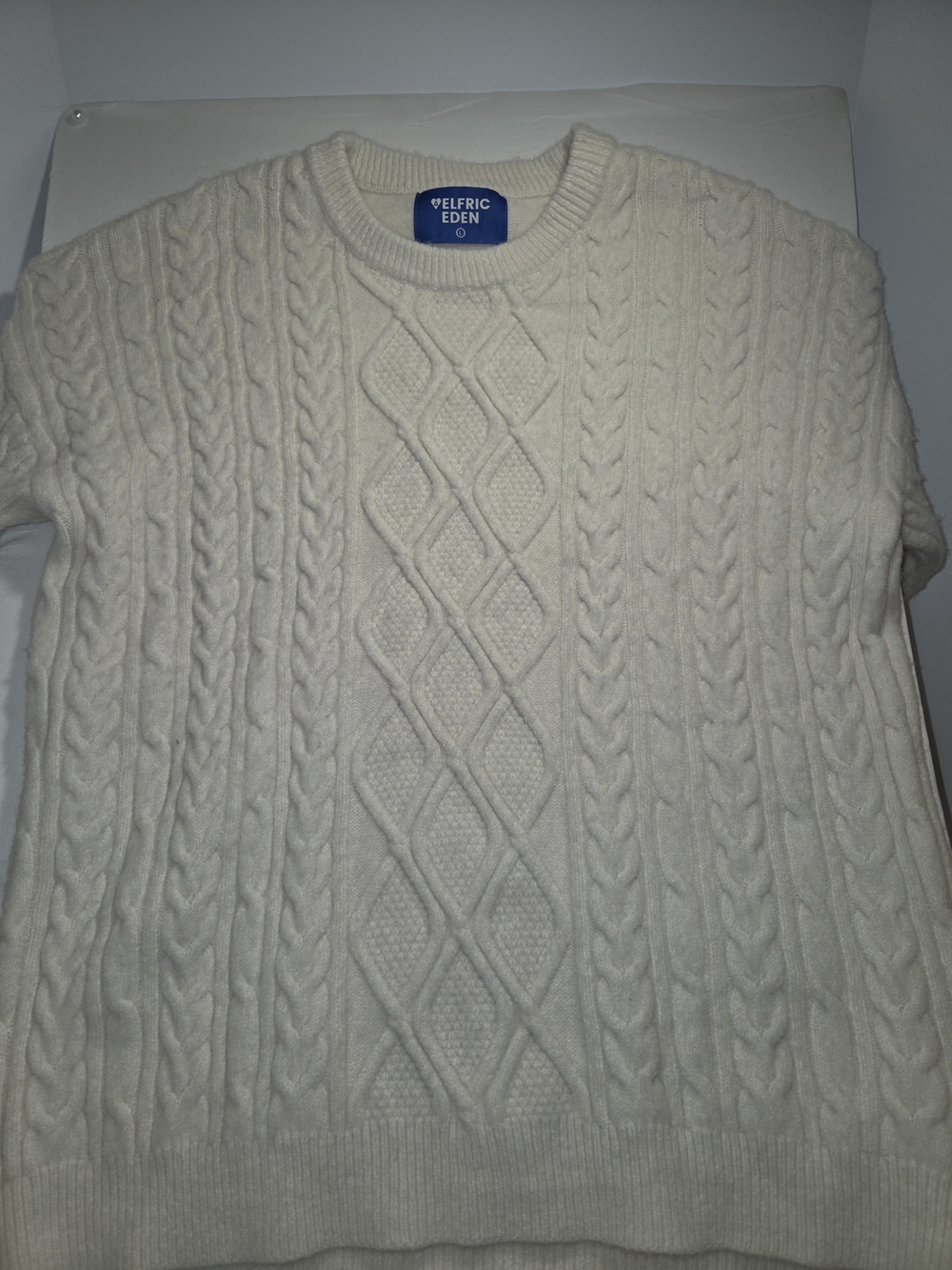 Aelfric Eden Cream Cable Knit Fisherman Sweater Size L Unisex Cozycore